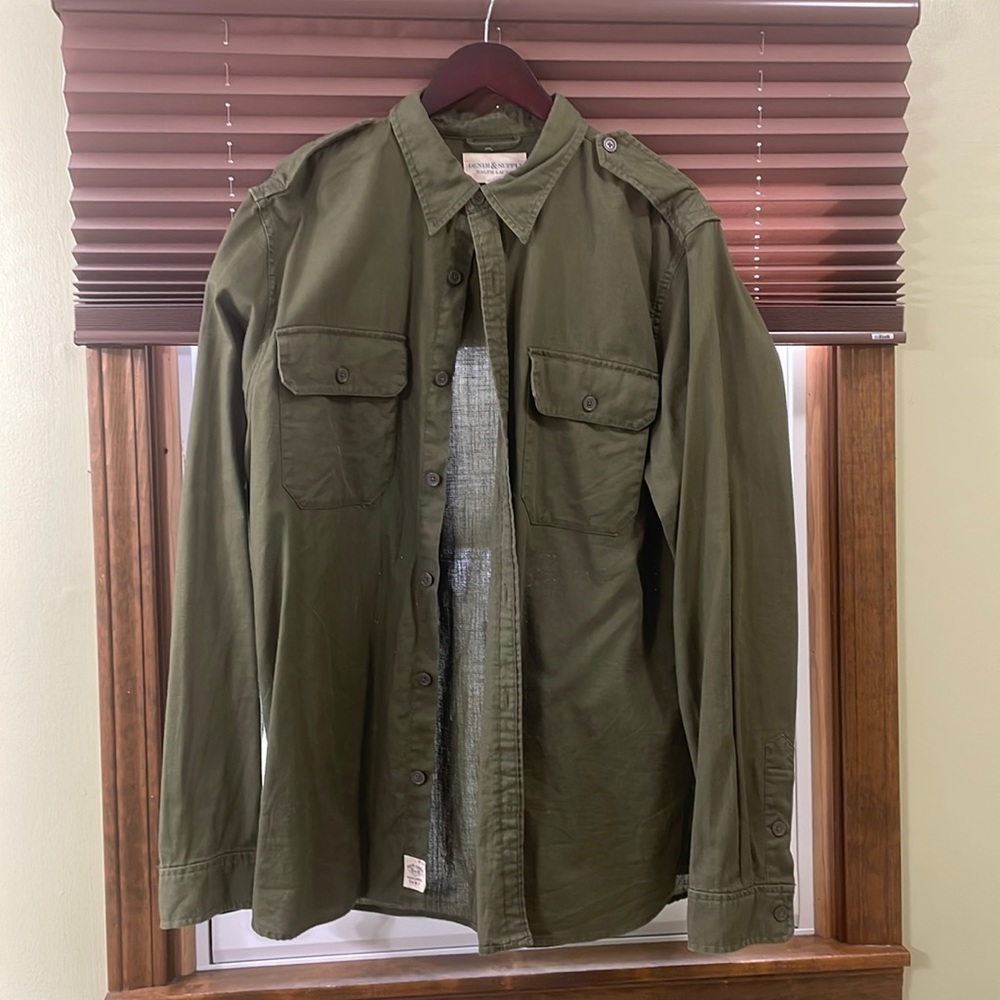 Green Denim and Supply military shirt.